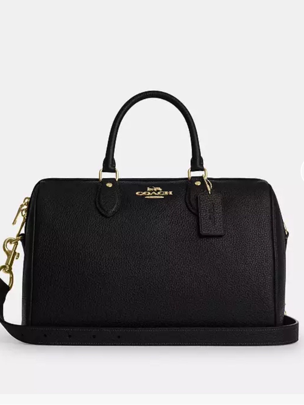 Coach Rowan Large Satchel - Black with Gold Hardware